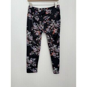 FP Movement Free People Leggings Black Floral Cropped  Capri Leggings Womens XS